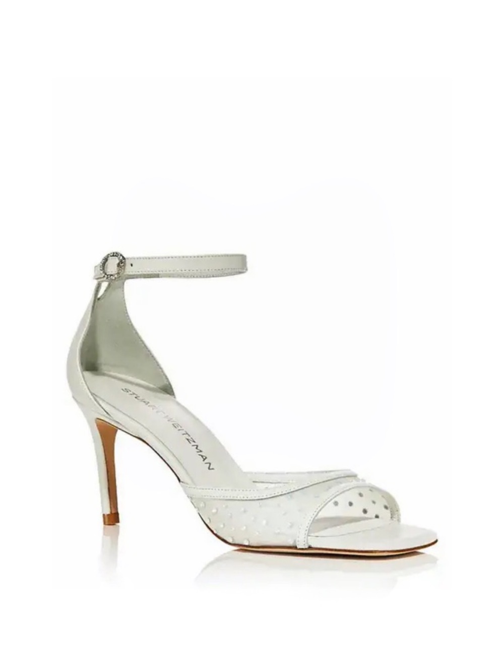 Stuart Weitzman Nudista 75 Crystal Mesh High Heel Sandals Sz 9 MSRP $550